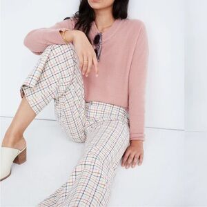Madewell Emmett Wide-Leg Crop Pants in Rainbow Windowpane